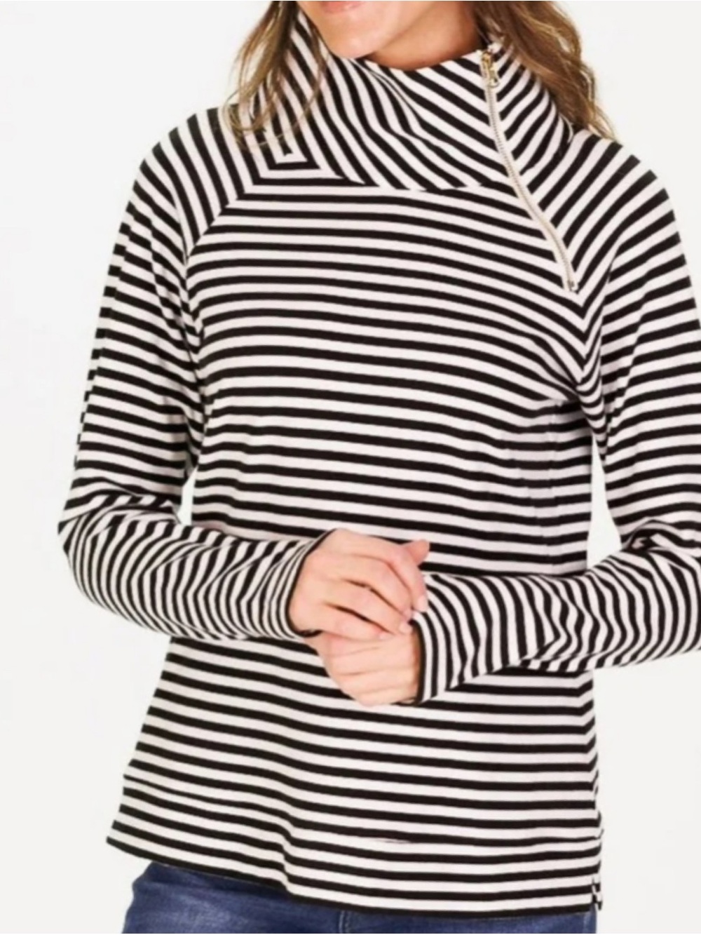 Duffield Lane Blue & White Striped Top